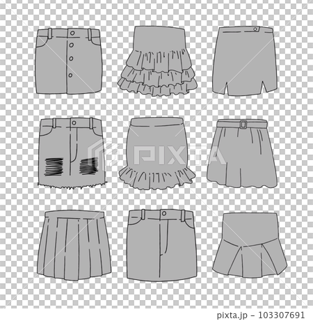 灰色迷你裙插圖集 103307691