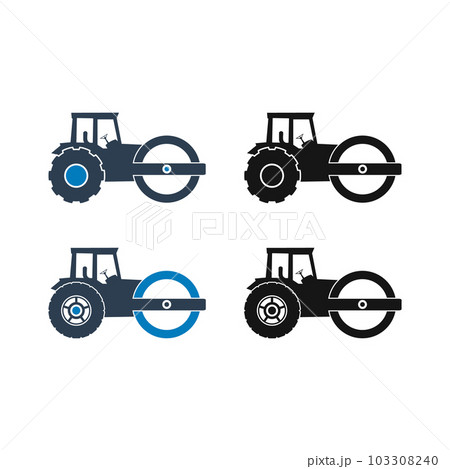 Steam Roller Icon Set. Flat Style vector EPS. Steam Roller Icon Set. Flat Style vector EPS. 103308240