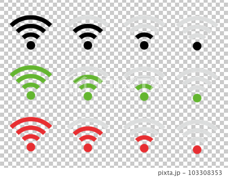 電波アイコンセットのイラスト素材 [103308353] - PIXTA