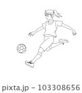 サッカーボールを蹴るシーン01 103308656