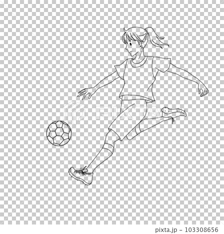 Scene 01 kicking a soccer ball 103308656