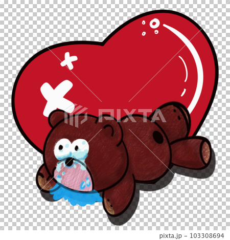 sad bear broken heart sad bear broken heart 103308694