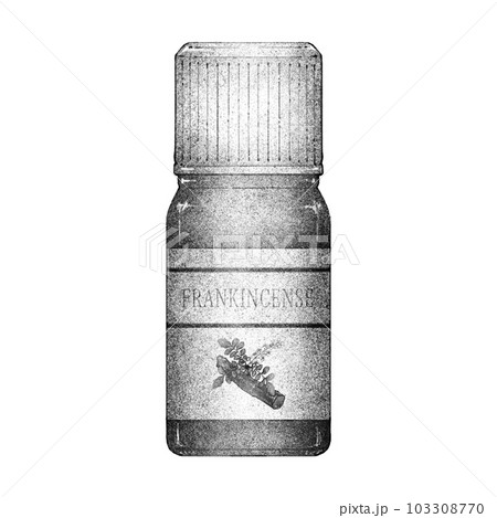 アロマオイルの小瓶(フランキンセンス)/モノクロ アロマオイルの小瓶(フランキンセンス)/モノクロ 103308770