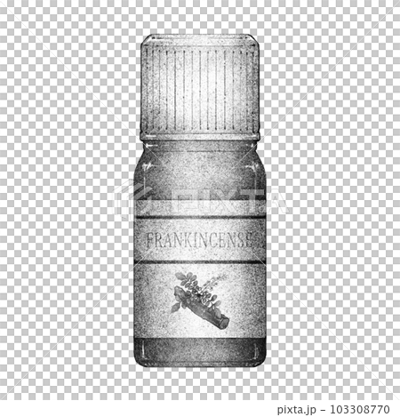 アロマオイルの小瓶(フランキンセンス)/モノクロ アロマオイルの小瓶(フランキンセンス)/モノクロ 103308770