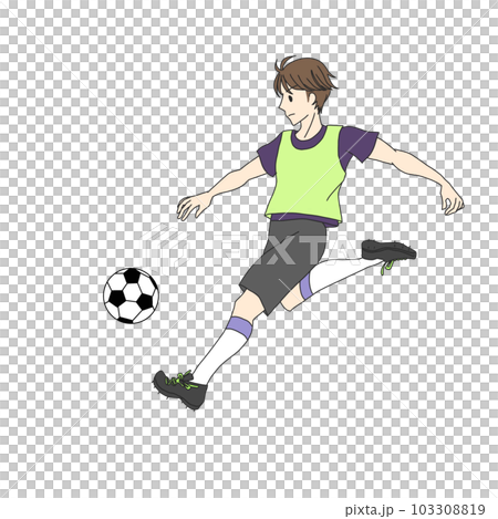 サッカーボールを蹴るシーン06 サッカーボールを蹴るシーン06 103308819