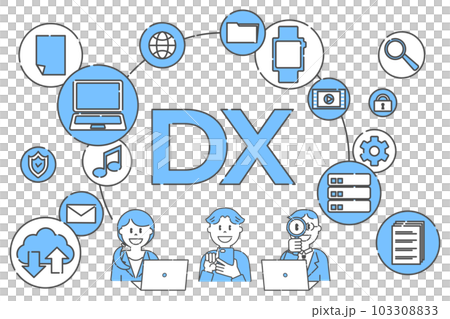 DX Digital Transformation Digital Transformation illustration set DX Digital Transformation Digital Transformation illustration set 103308833