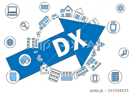 DX デジタルトランスフォーメーション Digital Transformation　イラストセット 103308835