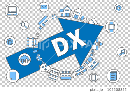 DX デジタルトランスフォーメーション Digital Transformation　イラストセット 103308835