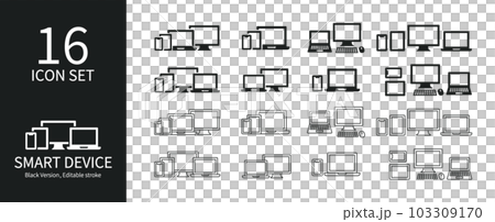 Various computer and smartphone set 103309170