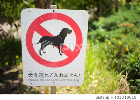 犬の連れ込み禁止の看板 103310019