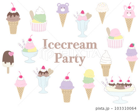 かわいいアイスのイラストセット 103310064