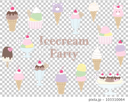 かわいいアイスのイラストセット 103310064