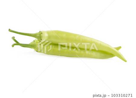 green chilli isolated on white background. 103310271