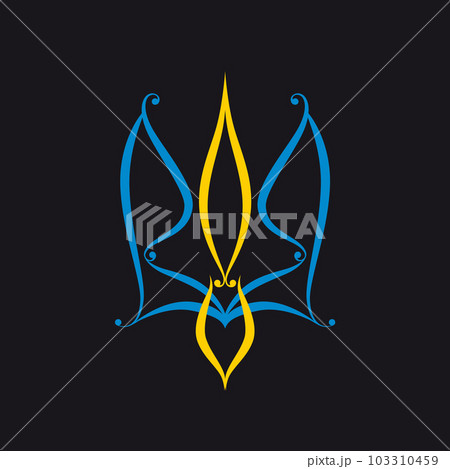 Stylized coat of arms of Ukraine in national colors 103310459