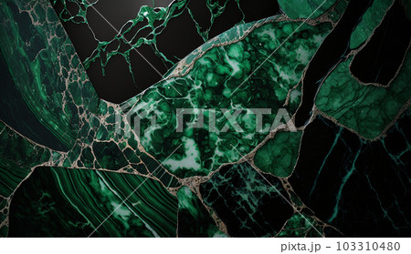 緑の大理石様の精緻CG背景画像