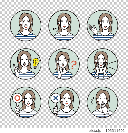 年輕女子圖標集 103311601