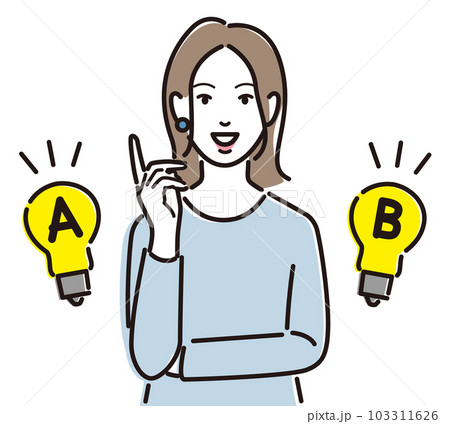 A案B案を思いつく若い女性 103311626