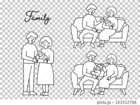 A couple set holding a baby A couple set holding a baby 103312786
