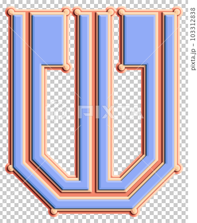 3D rendered illustration.Decorative layered letter.Art font. 3D rendered illustration.Decorative layered letter.Art font. 103312838