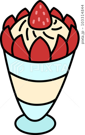 料理食べ物のカラー単品アイコン パフェ 料理食べ物のカラー単品アイコン パフェ 103314844