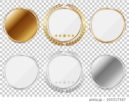 Set of 6 types of luxurious circular frames Gold & Silver Set of 6 types of luxurious circular frames Gold & Silver 103317387