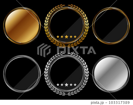 高級感のある円形フレーム6種セット ゴールド&シルバー 高級感のある円形フレーム6種セット ゴールド&シルバー 103317389