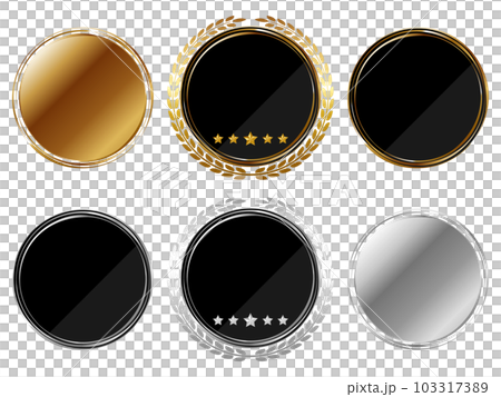 高級感のある円形フレーム6種セット ゴールド&シルバー 高級感のある円形フレーム6種セット ゴールド&シルバー 103317389