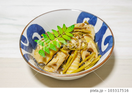 タケノコとわらびの煮物 タケノコとわらびの煮物 103317516