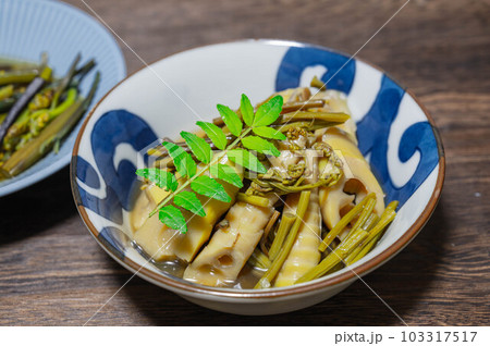 タケノコとわらびの煮物 103317517