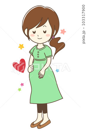 赤ちゃんに会えるのを楽しみにしているママ 103317900