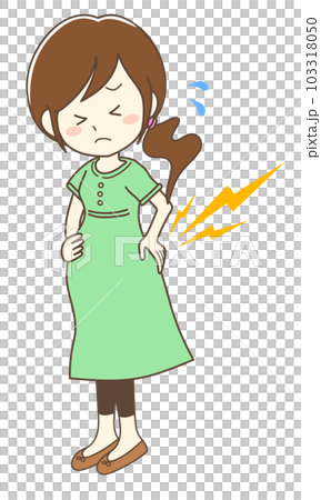 腰痛に悩む妊婦さん 103318050