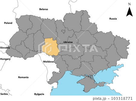 Vinnytska Ukraine map Europe 103318771