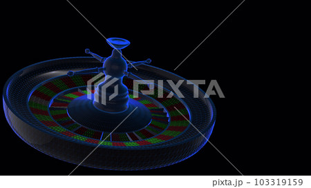 Roulette wheel turns on itself animation. Looped video. 3d rendering. Roulette wheel turns on itself animation. Looped video. 3d rendering. 103319159