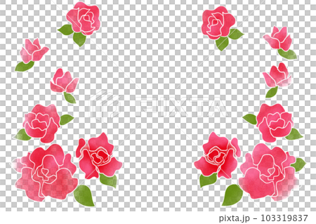 かわいいピンクの薔薇のカード 103319837