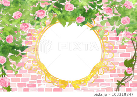 ピンクの薔薇のアーチと煉瓦のカード ピンクの薔薇のアーチと煉瓦のカード 103319847
