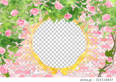 ピンクの薔薇のアーチと煉瓦のカード ピンクの薔薇のアーチと煉瓦のカード 103319847