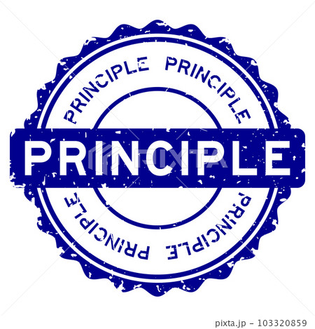 Grunge blue principle word round rubber seal stamp on white background Grunge blue principle word round rubber seal stamp on white background 103320859