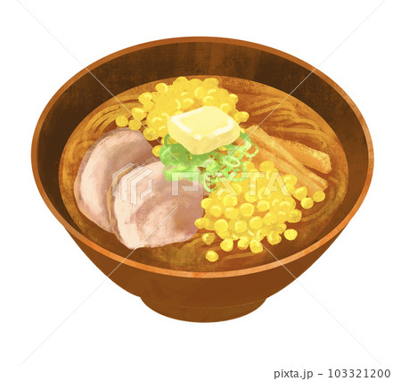 味噌バターコーンラーメンのイラスト　札幌ラーメン 103321200