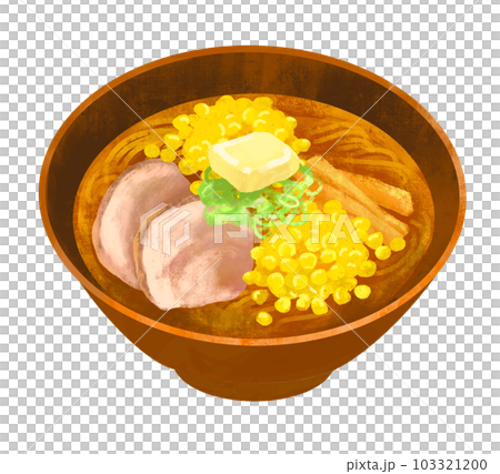 味噌バターコーンラーメンのイラスト　札幌ラーメン 103321200
