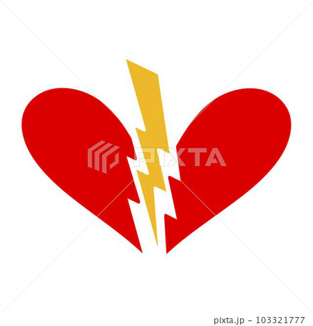Vector heart broken electric discharge 103321777