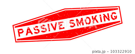 Grunge red passive smoking word hexagon rubber seal stamp on white background 103322910