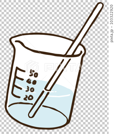 ビーカーとガラス棒 103322920