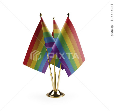Small national flags of the lgbt on a white background Small national flags of the lgbt on a white background 103323081