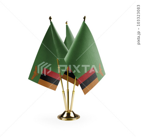 Small national flags of the Zambia on a white background 103323083