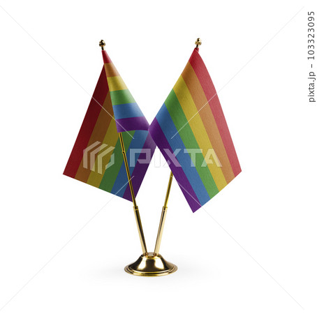 Small national flags of the lgbt on a white background Small national flags of the lgbt on a white background 103323095