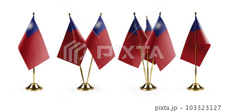 Small national flags of the Taiwan on a white background 103323127