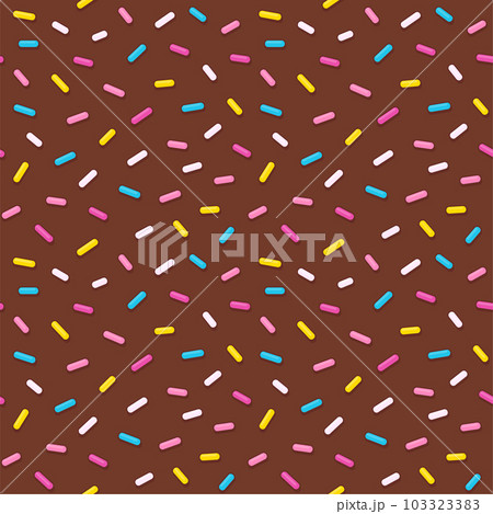 Sprinkles on chocolate seamless pattern 103323383