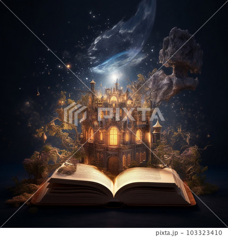 Old magic book in the mysterious place with - Stock Illustration  [103323436] - PIXTA