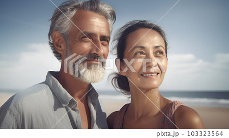 仲の良いシニア夫婦の笑顔の写真【AI生成画像】 103323564
