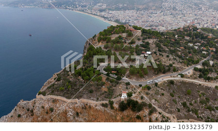 View from fortress, Alanya, Turkey. Bay in mediterranean sea. 103323579